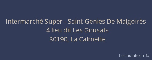 Intermarché Super - Saint-Genies De Malgoirès