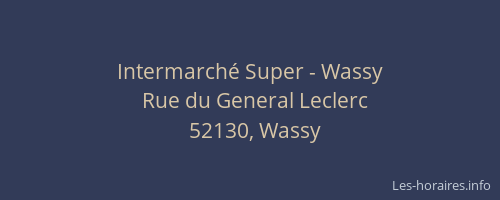 Intermarché Super - Wassy