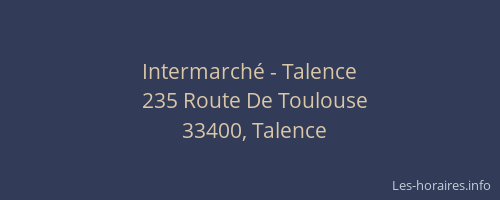Intermarch&eacute; - Talence