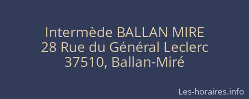 Intermède BALLAN MIRE