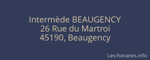 Intermède BEAUGENCY