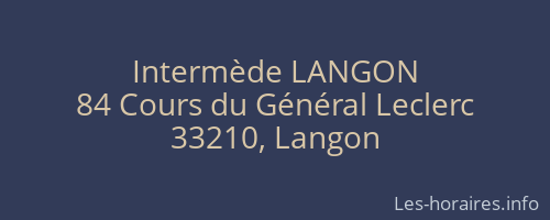 Intermède LANGON