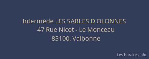 Intermède LES SABLES D OLONNES