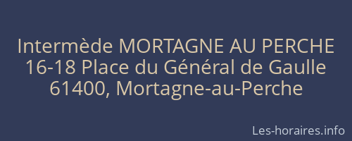Intermède MORTAGNE AU PERCHE