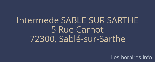 Intermède SABLE SUR SARTHE