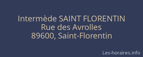 Intermède SAINT FLORENTIN