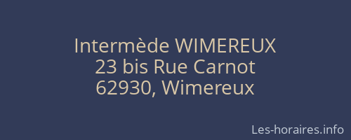 Intermède WIMEREUX