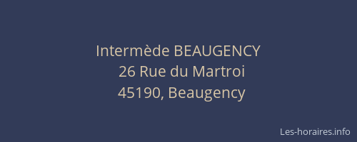 Interm&egrave;de BEAUGENCY