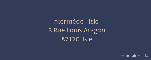 Interm&egrave;de - Isle