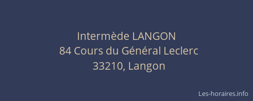 Interm&egrave;de LANGON