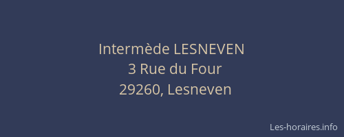 Interm&egrave;de LESNEVEN