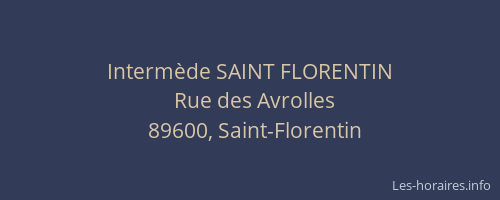 Interm&egrave;de SAINT FLORENTIN