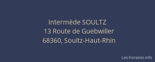 Interm&egrave;de SOULTZ