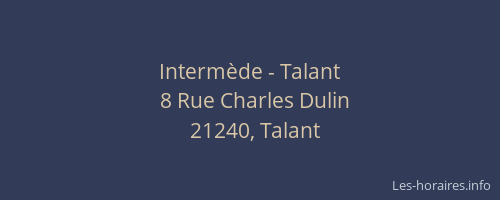 Interm&egrave;de - Talant