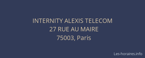 INTERNITY ALEXIS TELECOM