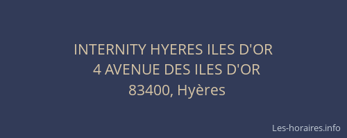 INTERNITY HYERES ILES D'OR