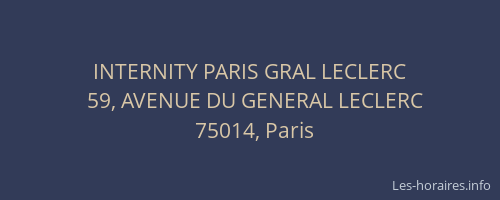 INTERNITY PARIS GRAL LECLERC