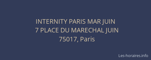 INTERNITY PARIS MAR JUIN