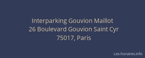 Interparking Gouvion Maillot