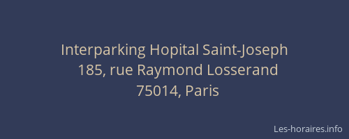 Interparking Hopital Saint-Joseph