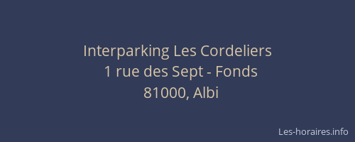 Interparking Les Cordeliers