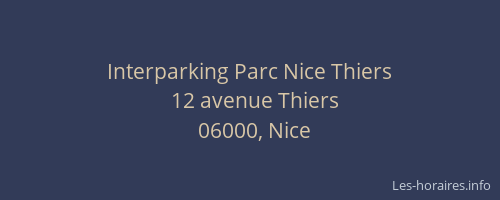 Interparking Parc Nice Thiers