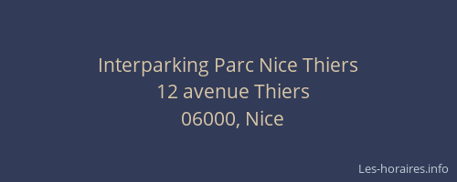 Interparking Parc Nice Thiers