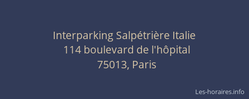 Interparking Salpétrière Italie
