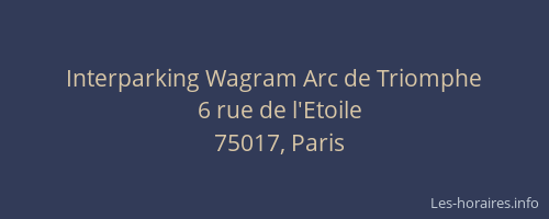 Interparking Wagram Arc de Triomphe