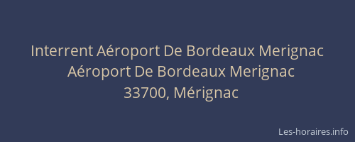 Interrent Aéroport De Bordeaux Merignac