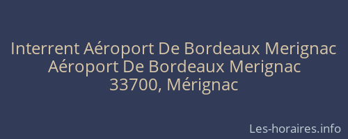 Interrent Aéroport De Bordeaux Merignac