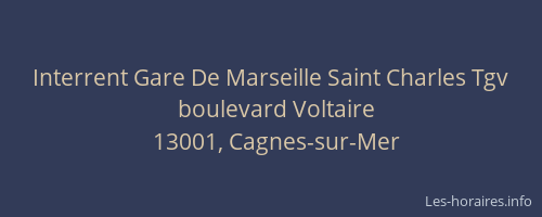 Interrent Gare De Marseille Saint Charles Tgv