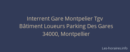 Interrent Gare Montpelier Tgv