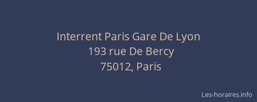 Interrent Paris Gare De Lyon