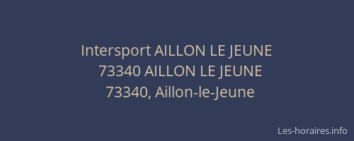 Intersport AILLON LE JEUNE