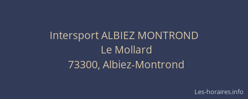 Intersport ALBIEZ MONTROND
