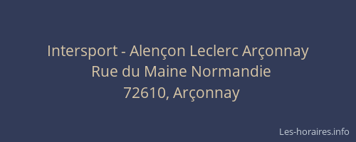 Intersport - Alençon Leclerc Arçonnay