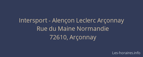 Intersport - Alen&ccedil;on Leclerc Ar&ccedil;onnay