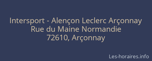 Intersport - Alençon Leclerc Arçonnay
