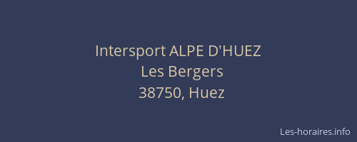 Intersport ALPE D'HUEZ