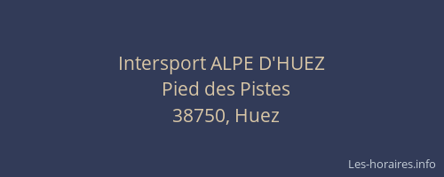Intersport ALPE D'HUEZ