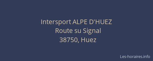 Intersport ALPE D'HUEZ