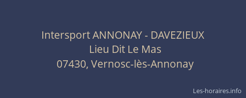 Intersport ANNONAY - DAVEZIEUX