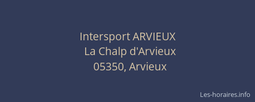 Intersport ARVIEUX