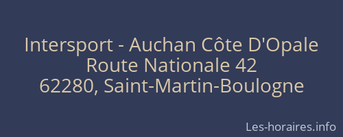 Intersport - Auchan Côte D'Opale