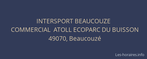 INTERSPORT BEAUCOUZE