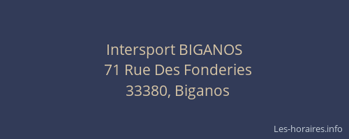 Intersport BIGANOS