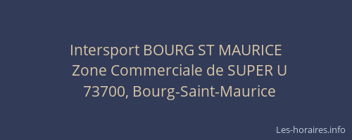Intersport BOURG ST MAURICE