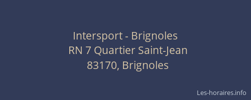 Intersport - Brignoles