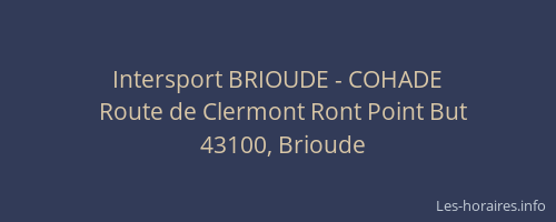 Intersport BRIOUDE - COHADE